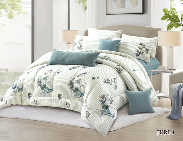 Jouri Printed Microfiber Comforter Set Grey