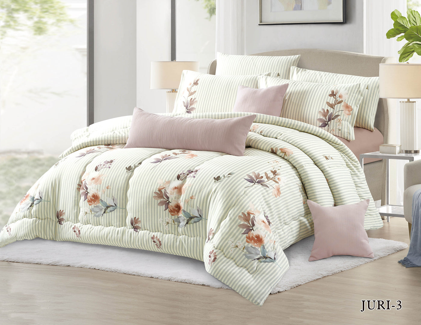 Jouri Printed Microfiber Comforter Set — box contents