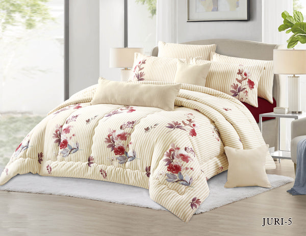 Jouri Printed Microfiber Comforter Set Maroon