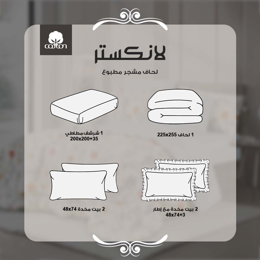 Lancester Cotton Printed Comforter Set — box contents