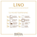 Lino 100% Linen Cotton Printed Comforter Set
