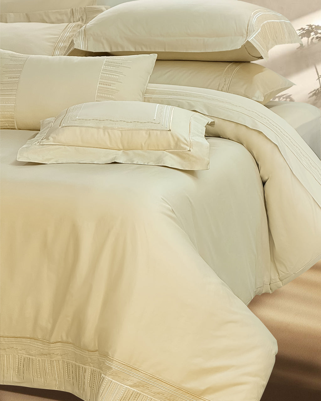 Crown Embroidery Solid Comforter Set