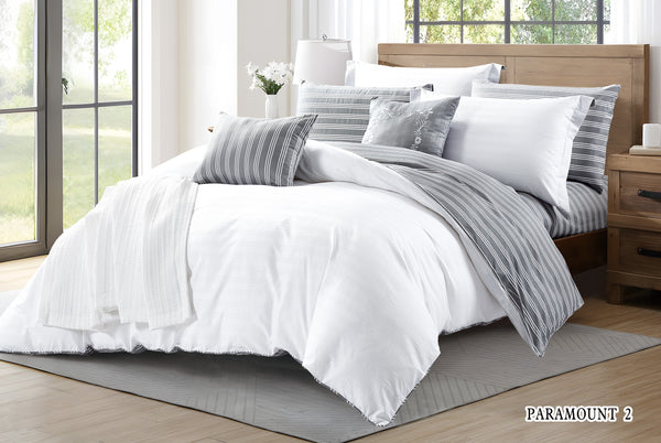 Paramount Hotel Comforter Set White - Grey