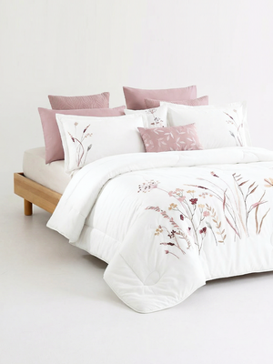 زمرد طقم لحاف مطرز مايكروفايبر 12 قطعة  