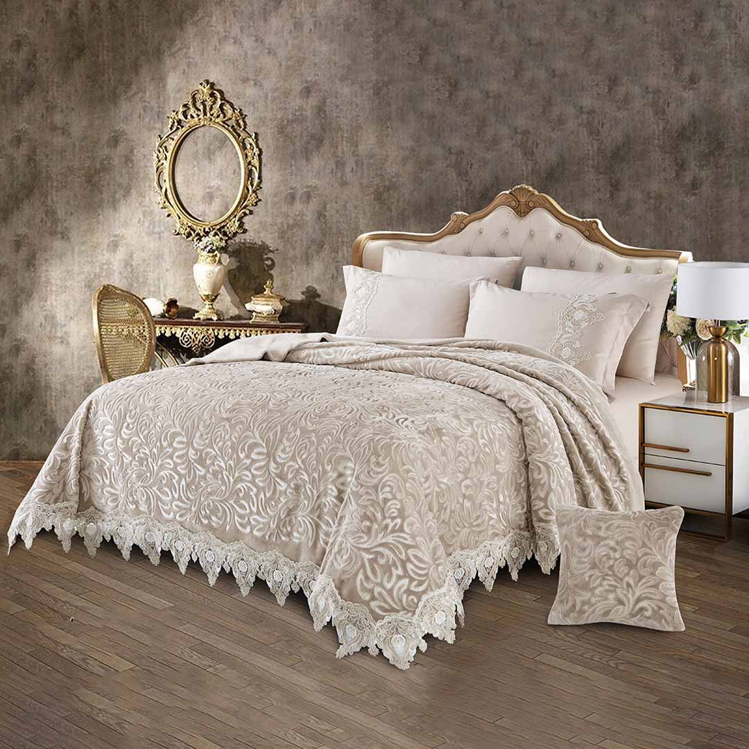 Amanda Double Fur Lace Blanket 7 Pieces set — box contents