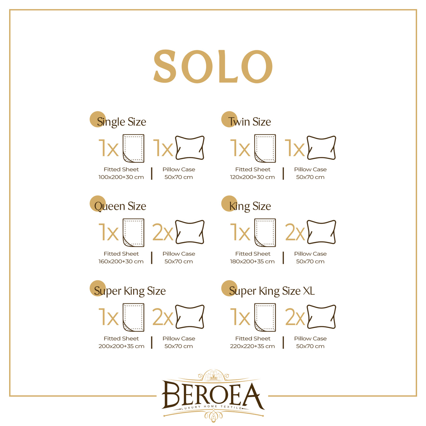 طقم شرشف مطاط سادة  — box contents