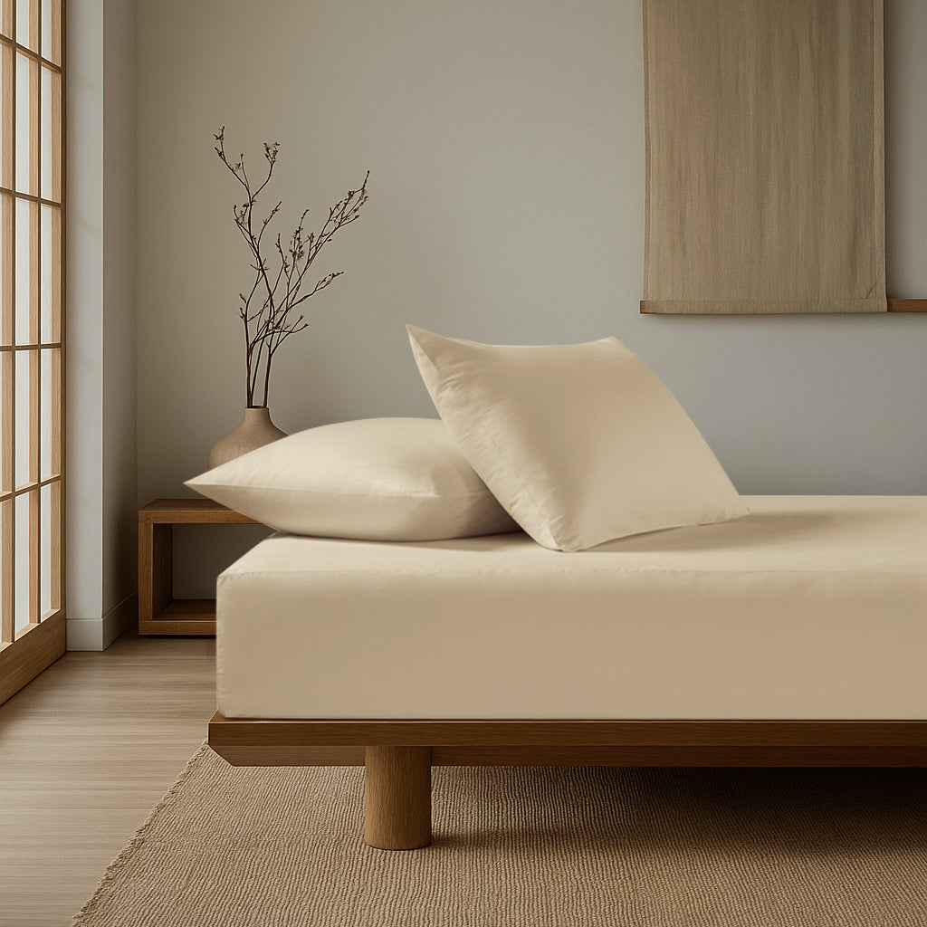 Elite Solid Fitted Sheet Set Cotton 100% 200 TC