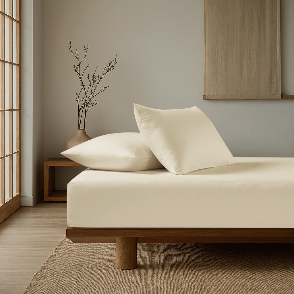 Elite Solid Fitted Sheet Set Cotton 100% 200 TC