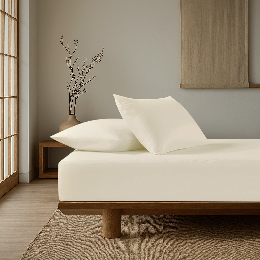 Elite Solid Fitted Sheet Set Cotton 100% 200 TC