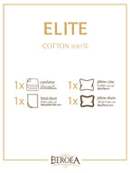 Elite Embroidery Solid Cotton 100% Comforter Set Queen Size 4 pcs