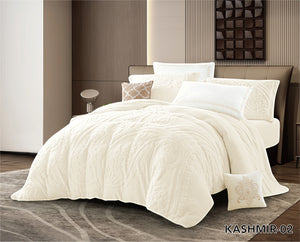 Kashmir Double Fur Comforter Set Off-White