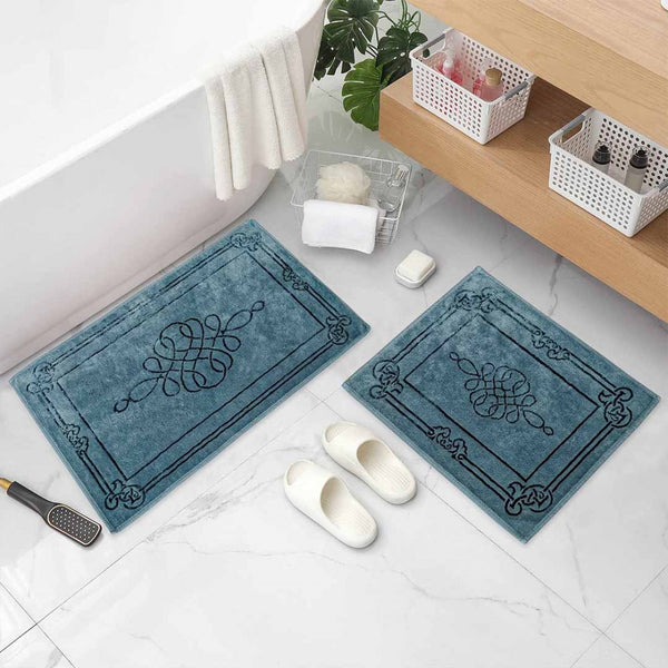 Orient Bath Mat Jacquard Set navy Blue