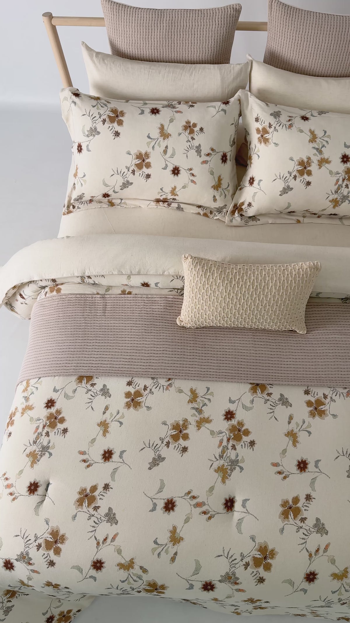 Lino 100% Linen Cotton Printed Comforter Set