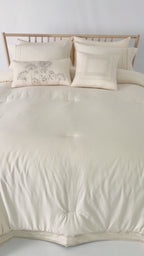 Taj Embroidery Solid 100% Cotton Comforter Set