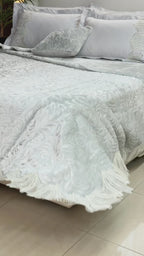 Isabella Double Fur Lace Blanket 7 Pieces set