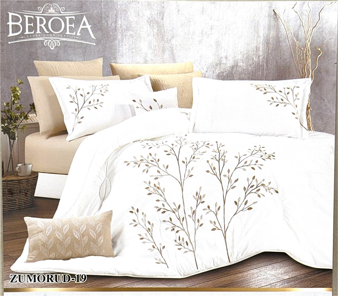 Zumorud Embroidery Microfiber Comforter set 12 Pcs — box contents